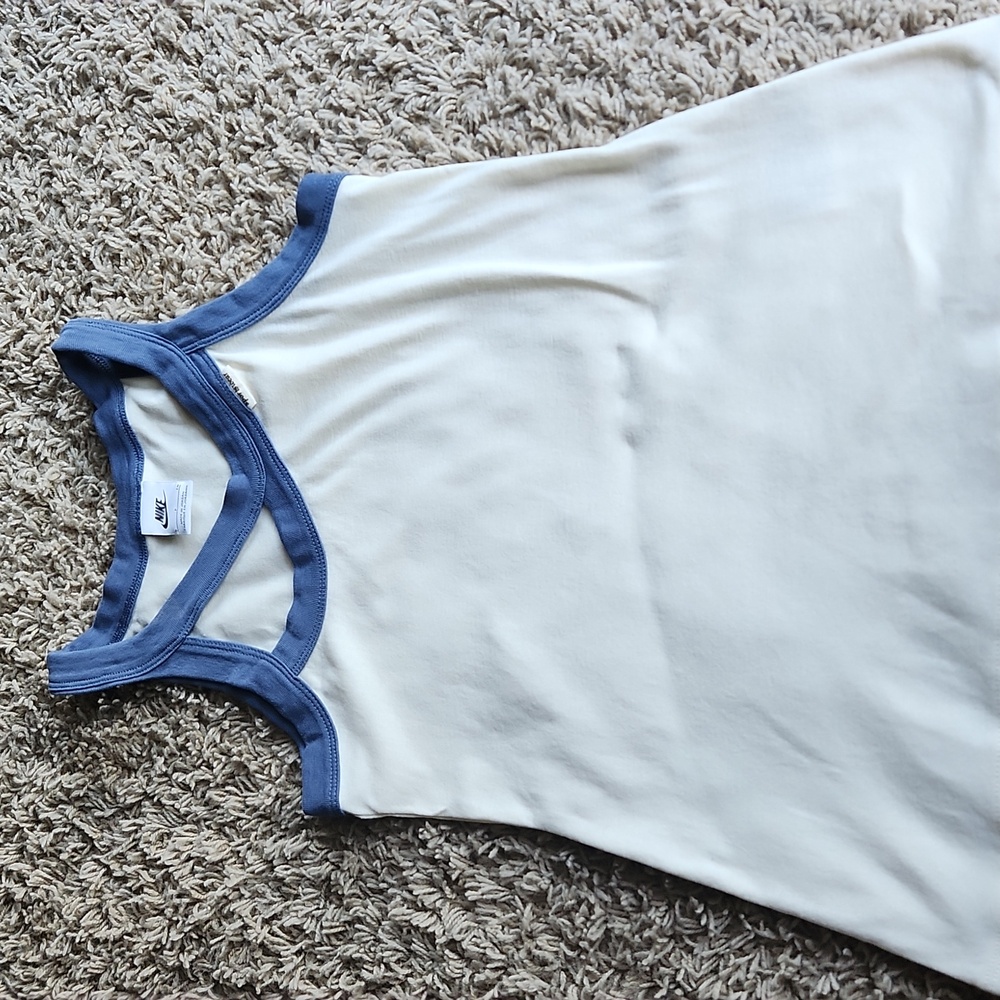 Nike Women's Cream and Blue Tank Top Size Small - Picture 7 of 7